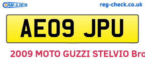 AE09JPU are the vehicle registration plates.