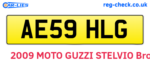 AE59HLG are the vehicle registration plates.