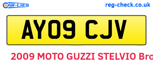 AY09CJV are the vehicle registration plates.