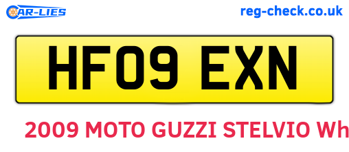 HF09EXN are the vehicle registration plates.