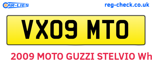 VX09MTO are the vehicle registration plates.