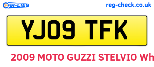 YJ09TFK are the vehicle registration plates.