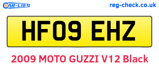 HF09EHZ are the vehicle registration plates.