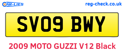 SV09BWY are the vehicle registration plates.
