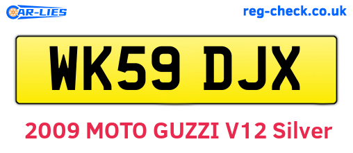 WK59DJX are the vehicle registration plates.
