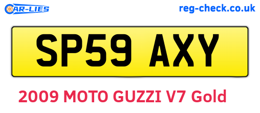 SP59AXY are the vehicle registration plates.