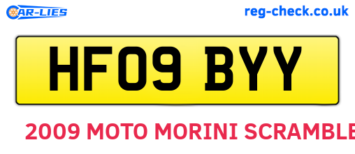 HF09BYY are the vehicle registration plates.