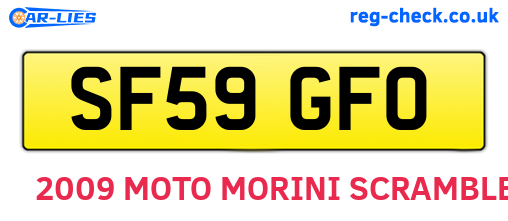 SF59GFO are the vehicle registration plates.