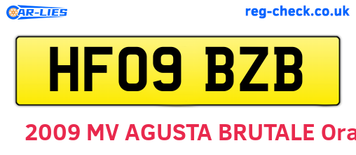 HF09BZB are the vehicle registration plates.