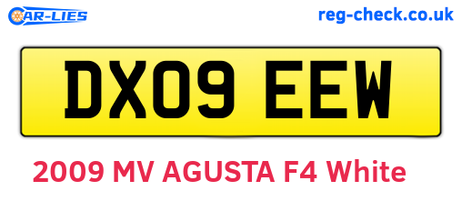 DX09EEW are the vehicle registration plates.