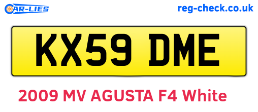 KX59DME are the vehicle registration plates.