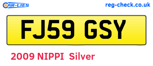 FJ59GSY are the vehicle registration plates.