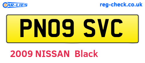 PN09SVC are the vehicle registration plates.