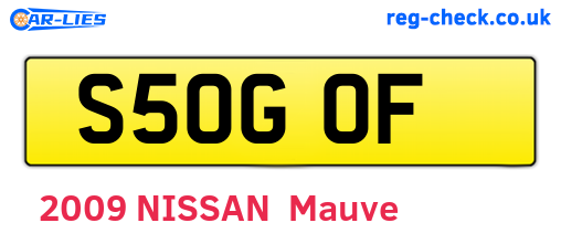 S50GOF are the vehicle registration plates.