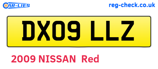 DX09LLZ are the vehicle registration plates.