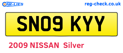 SN09KYY are the vehicle registration plates.