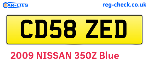 CD58ZED are the vehicle registration plates.