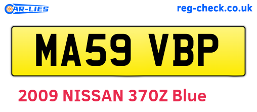 MA59VBP are the vehicle registration plates.