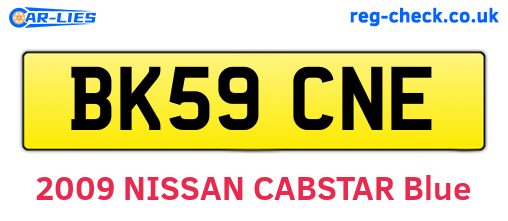 BK59CNE are the vehicle registration plates.