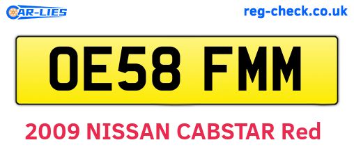OE58FMM are the vehicle registration plates.