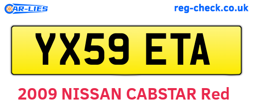 YX59ETA are the vehicle registration plates.