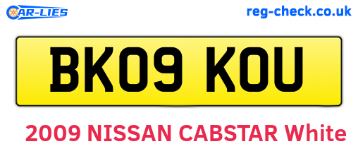 BK09KOU are the vehicle registration plates.