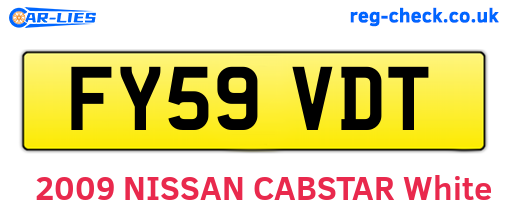 FY59VDT are the vehicle registration plates.
