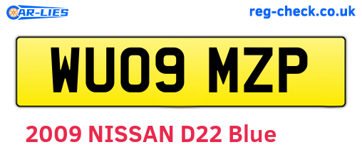 WU09MZP are the vehicle registration plates.