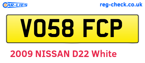 VO58FCP are the vehicle registration plates.