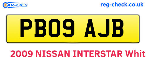 PB09AJB are the vehicle registration plates.
