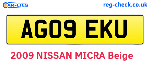 AG09EKU are the vehicle registration plates.