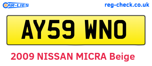 AY59WNO are the vehicle registration plates.