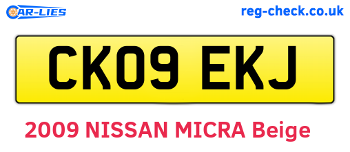 CK09EKJ are the vehicle registration plates.