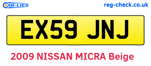EX59JNJ are the vehicle registration plates.