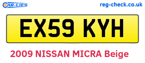 EX59KYH are the vehicle registration plates.