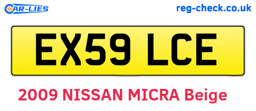 EX59LCE are the vehicle registration plates.