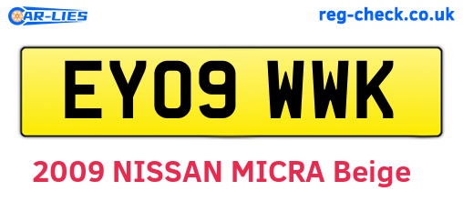 EY09WWK are the vehicle registration plates.