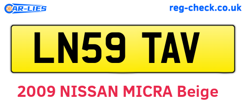 LN59TAV are the vehicle registration plates.