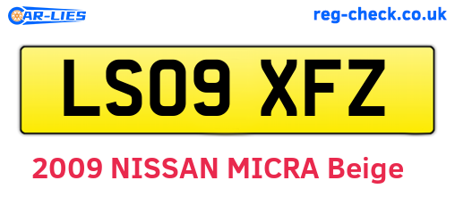 LS09XFZ are the vehicle registration plates.