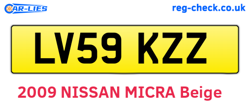 LV59KZZ are the vehicle registration plates.