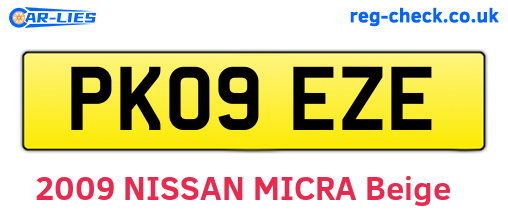 PK09EZE are the vehicle registration plates.