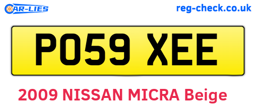 PO59XEE are the vehicle registration plates.