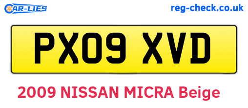 PX09XVD are the vehicle registration plates.
