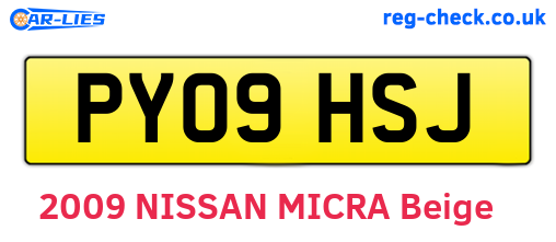 PY09HSJ are the vehicle registration plates.