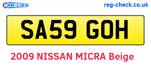 SA59GOH are the vehicle registration plates.