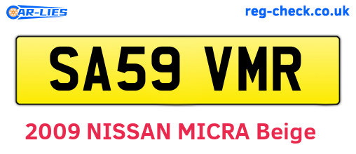 SA59VMR are the vehicle registration plates.