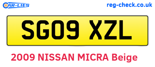 SG09XZL are the vehicle registration plates.