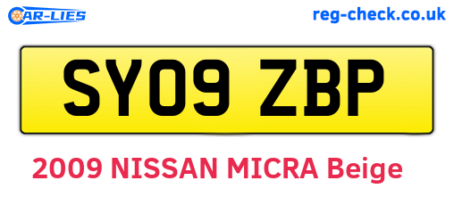 SY09ZBP are the vehicle registration plates.
