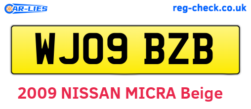 WJ09BZB are the vehicle registration plates.