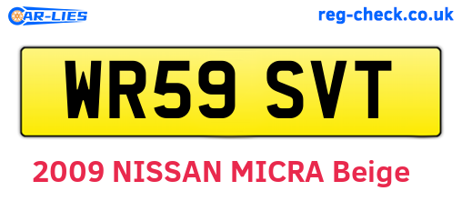 WR59SVT are the vehicle registration plates.